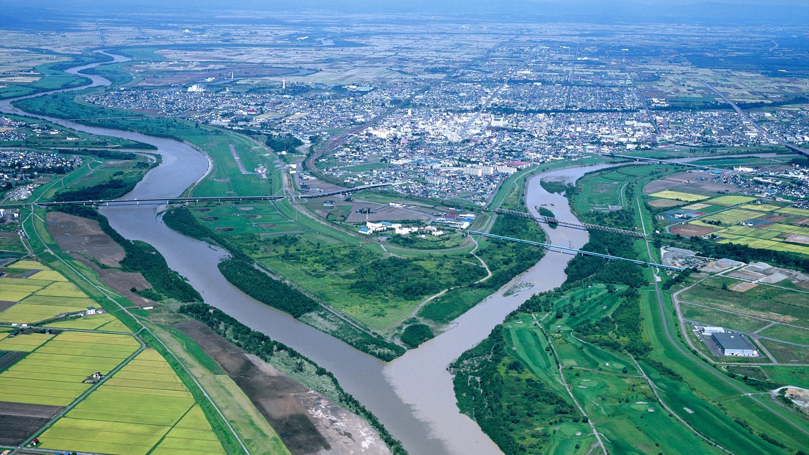 Where the Ishikari and Chubetsu rivers meet