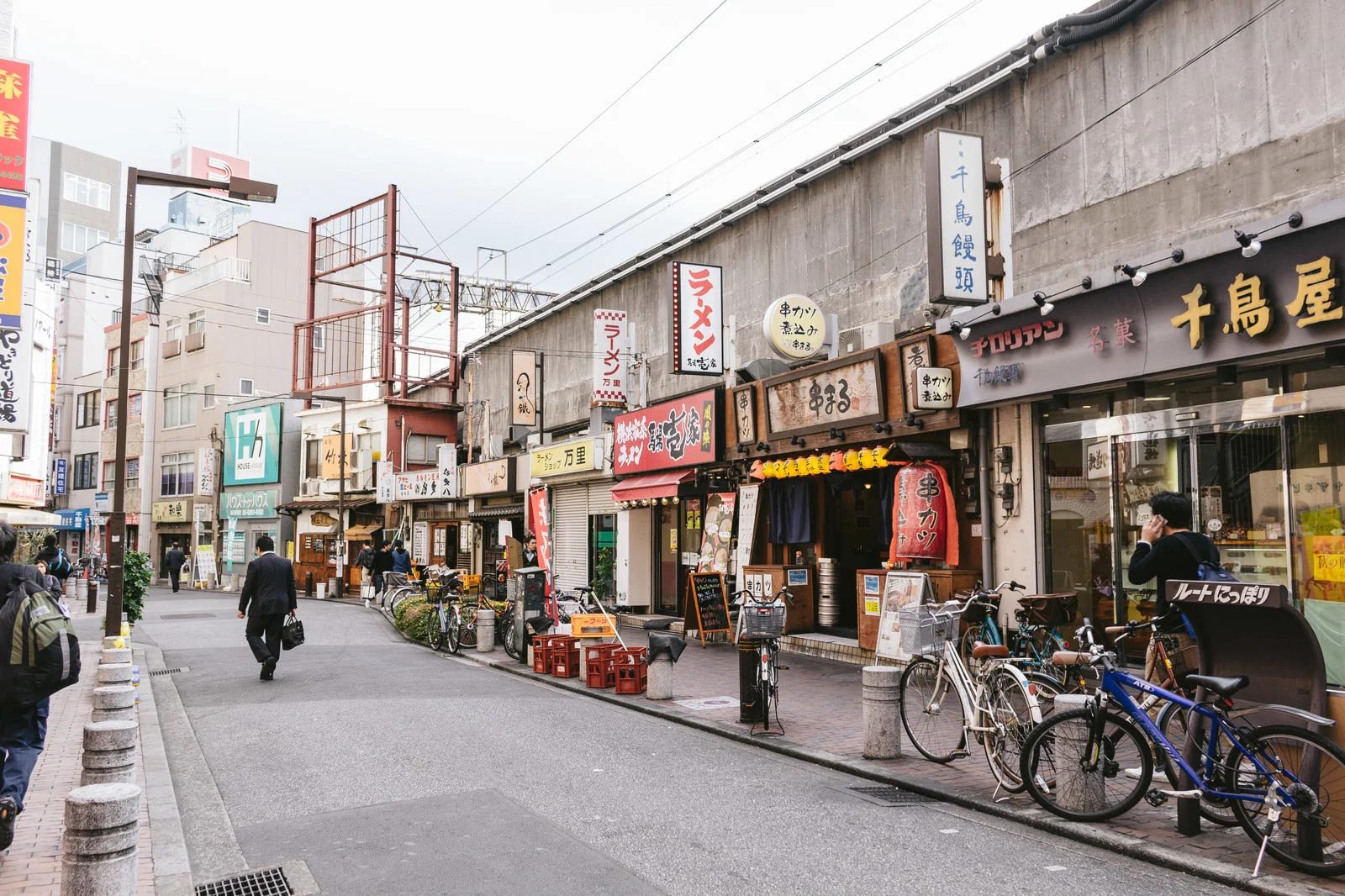 A street lined with ramen shops