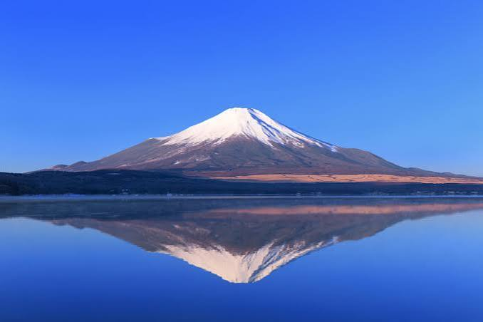 Mt. Fuji reflected in a lake