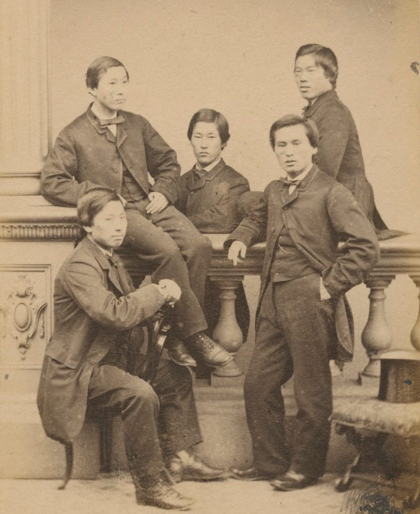 Group photograph of the Choshu Five, taken in London in 1863