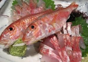 Sashimi of kintaro (goatfish)