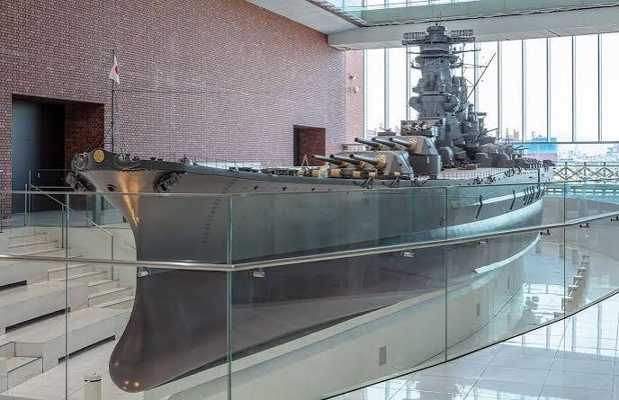 The 1/10-scale battleship Yamato at the Yamato Museum