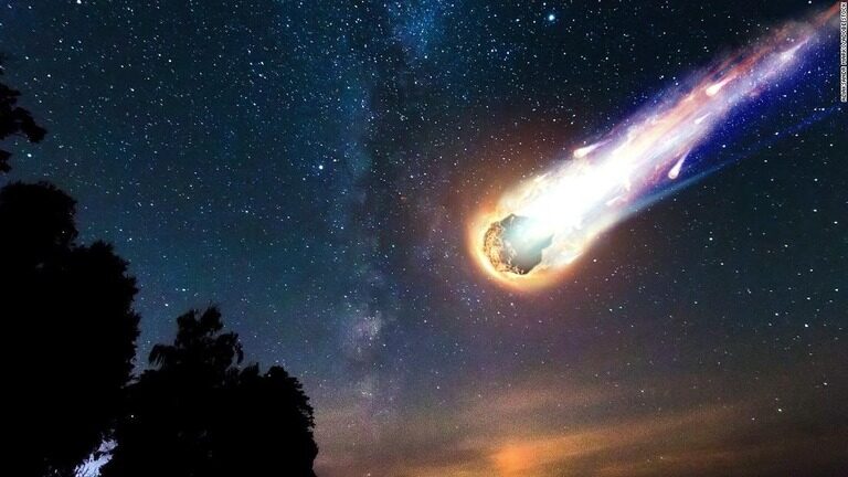 Stars streaking across a night sky