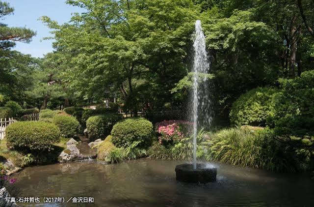 The fountain in Kenrokuen Garden