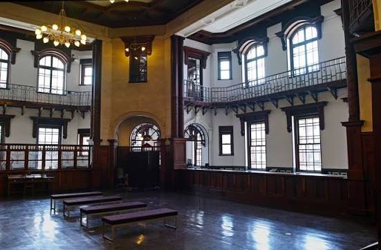 The former banking hall with its gallery