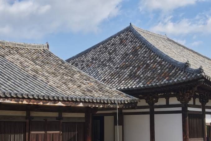 Old roof tiles at Gango-ji