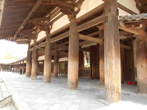 Pillars of the Horyu-ji corridor
