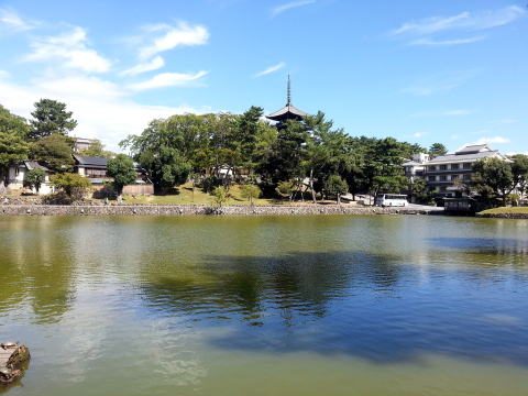 Sarusawa Pond and the five-storey pagoda of Kofuku-ji
