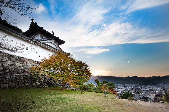 Stone walls and gate of the Izushi Castle ruins